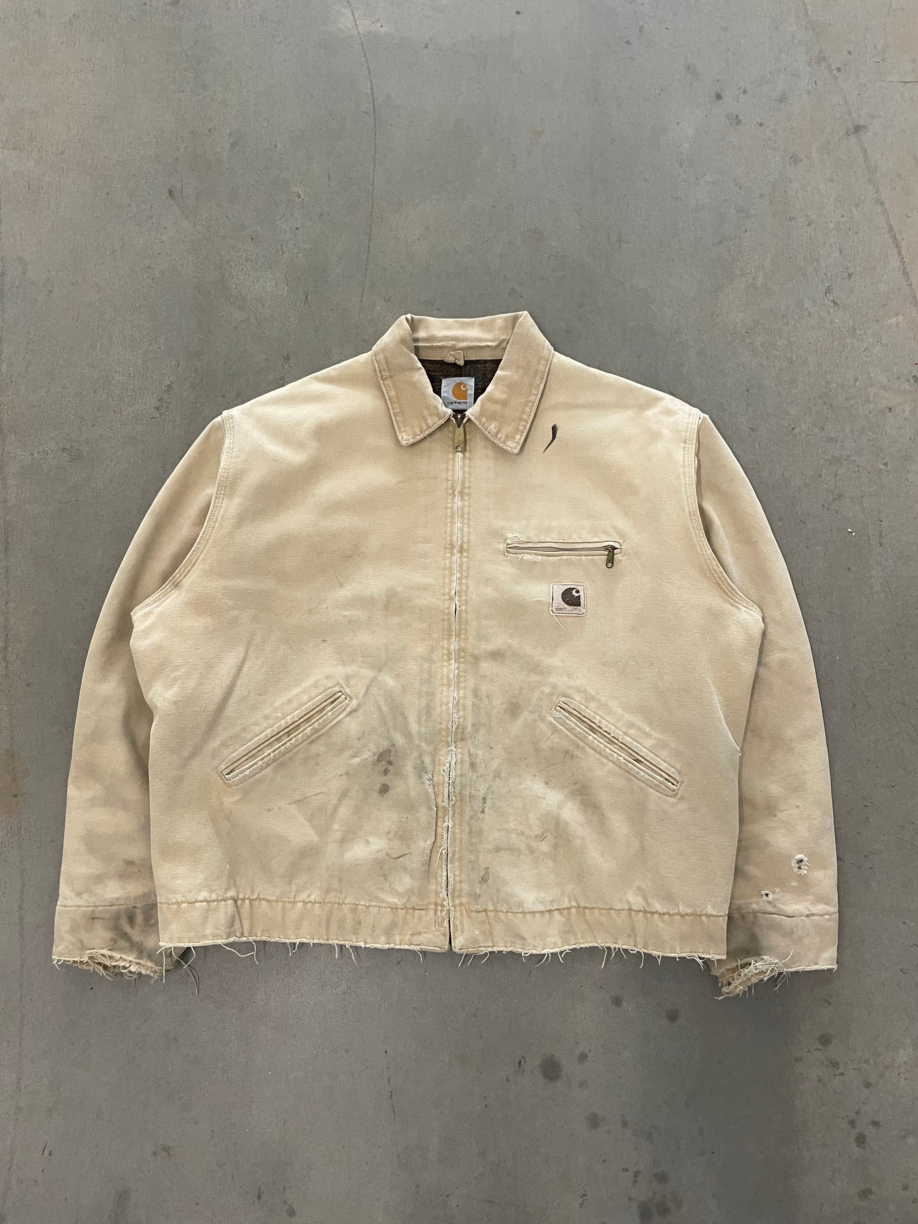 VINTAGE BEIGE CARHARTT DETROIT JACKET-XL