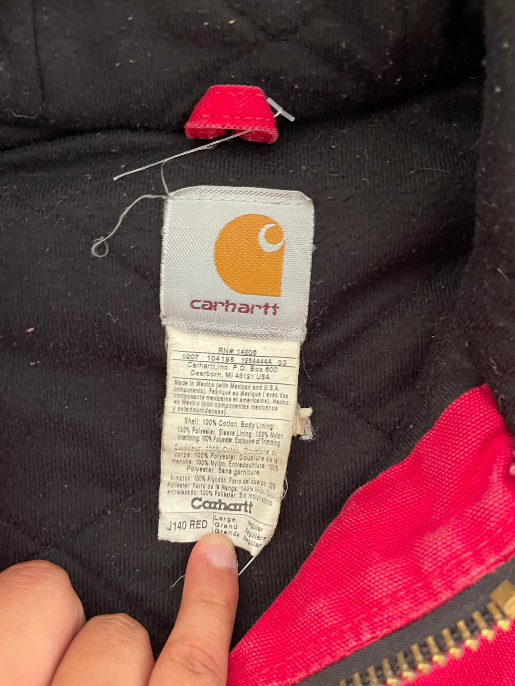VINTAGE RED CARHARTT JACKET-L