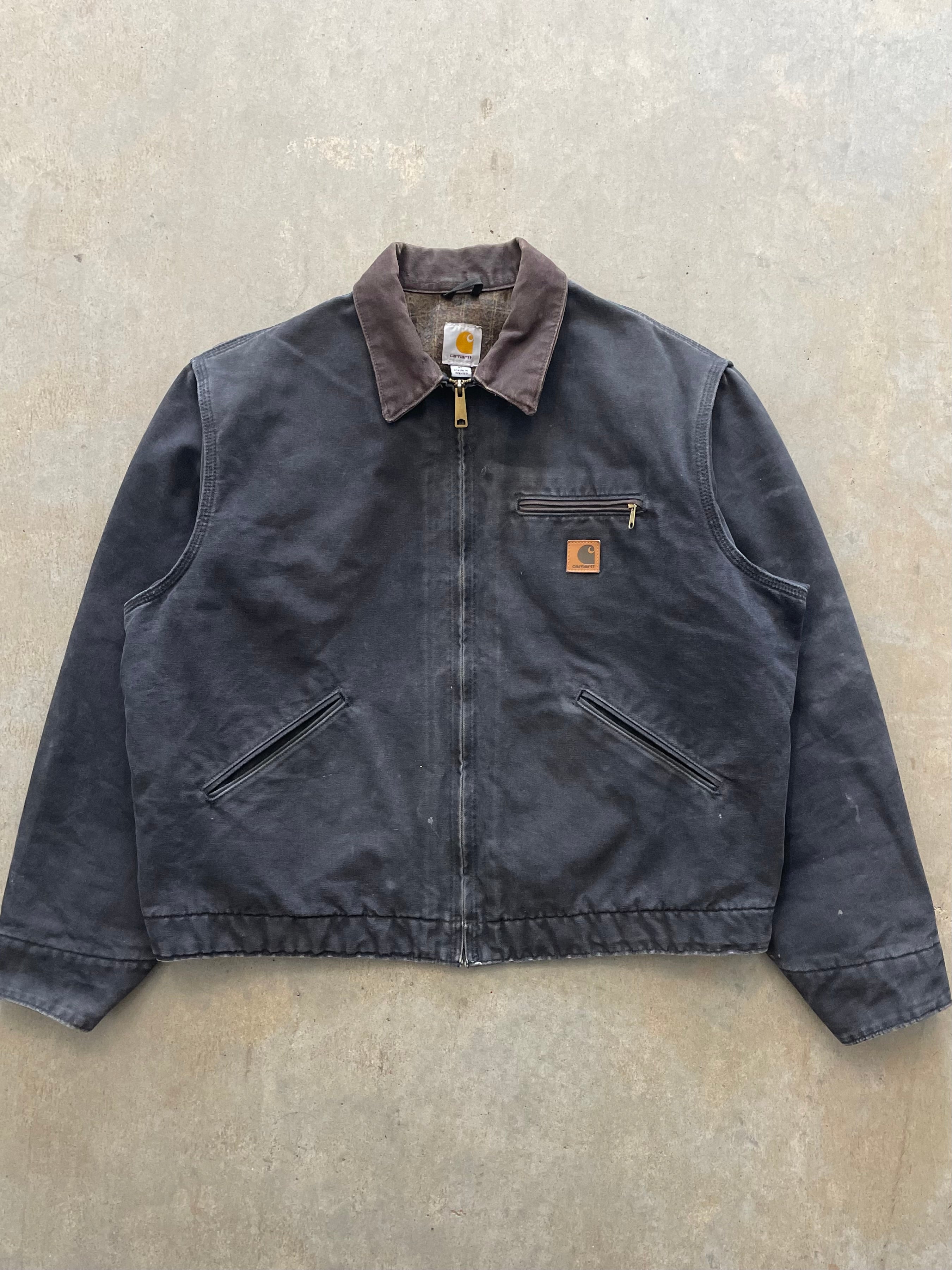 VINTAGE BLACK CARHARTT DETROIT JACKET-XL