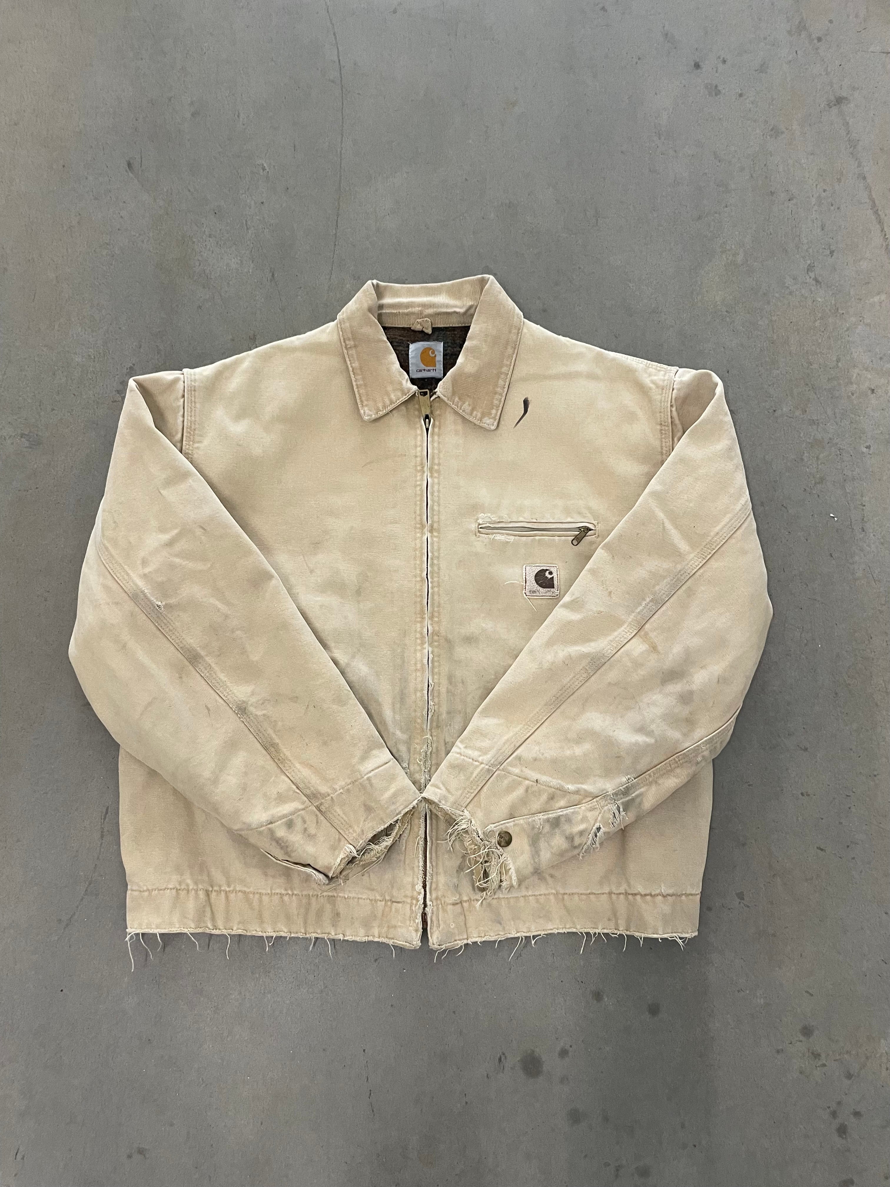 VINTAGE BEIGE CARHARTT DETROIT JACKET-XL