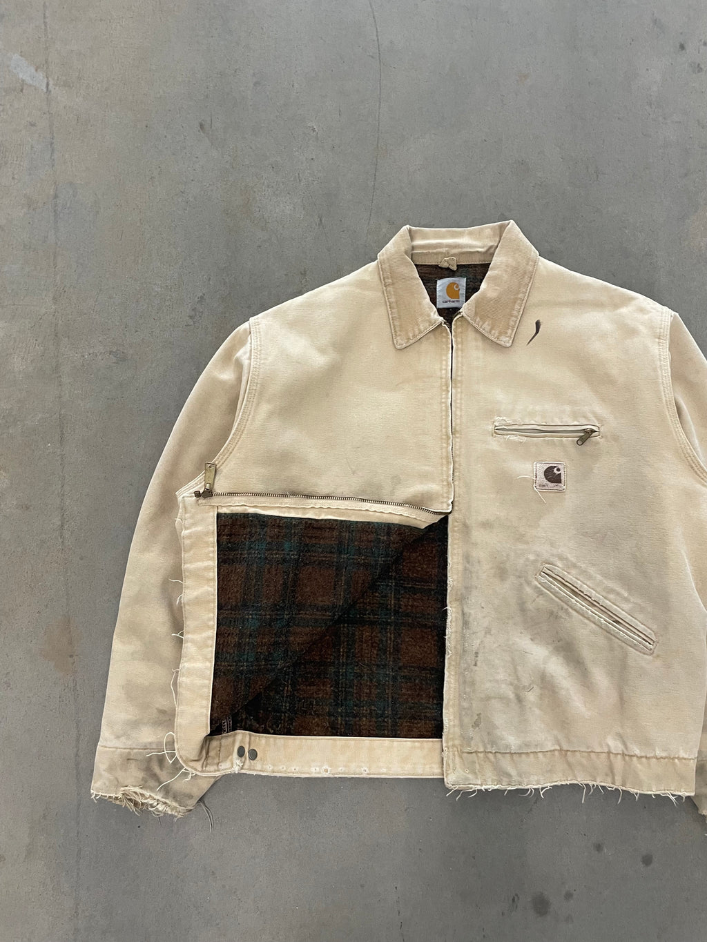 VINTAGE BEIGE CARHARTT DETROIT JACKET-XL
