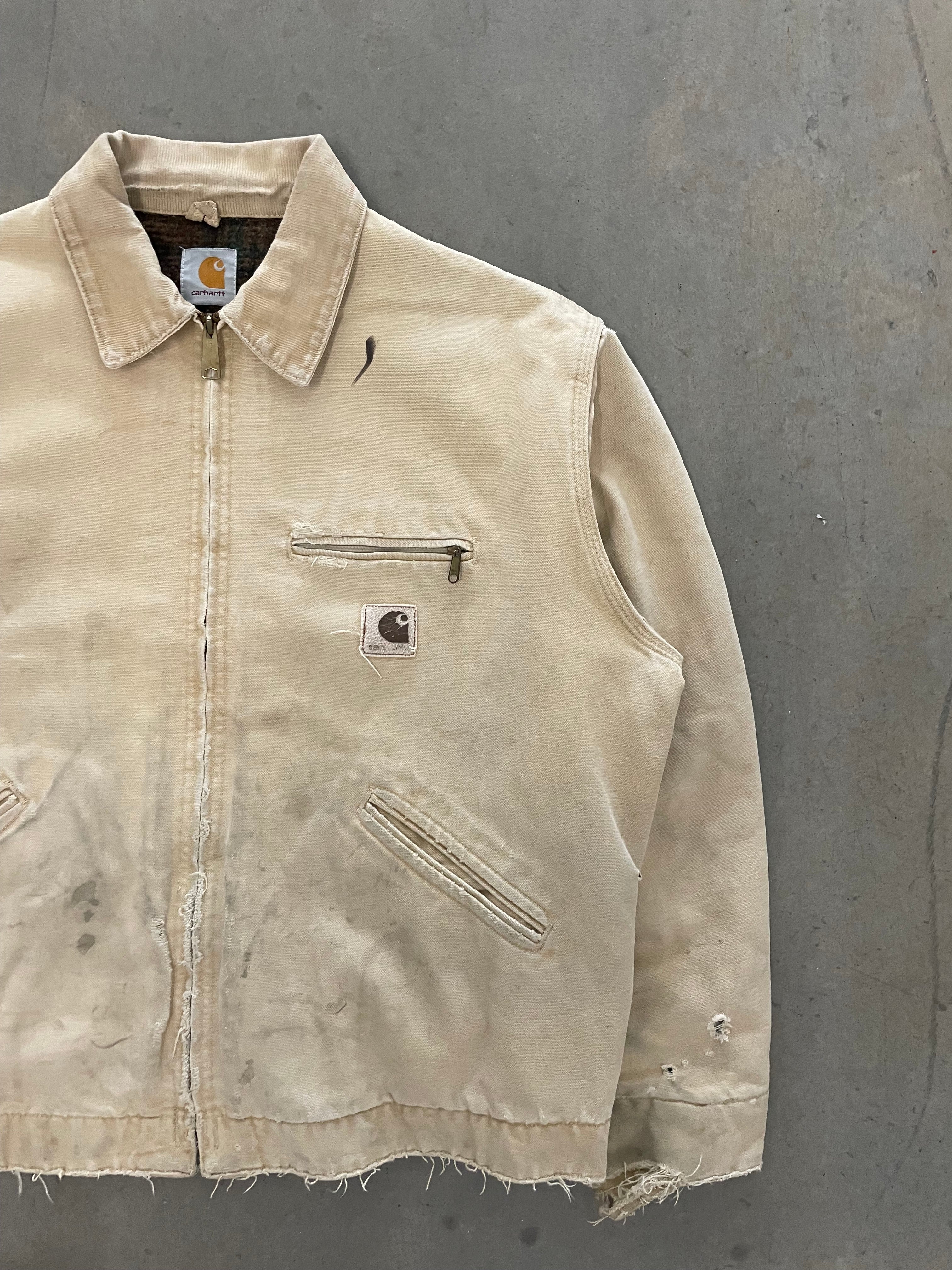 VINTAGE BEIGE CARHARTT DETROIT JACKET-XL