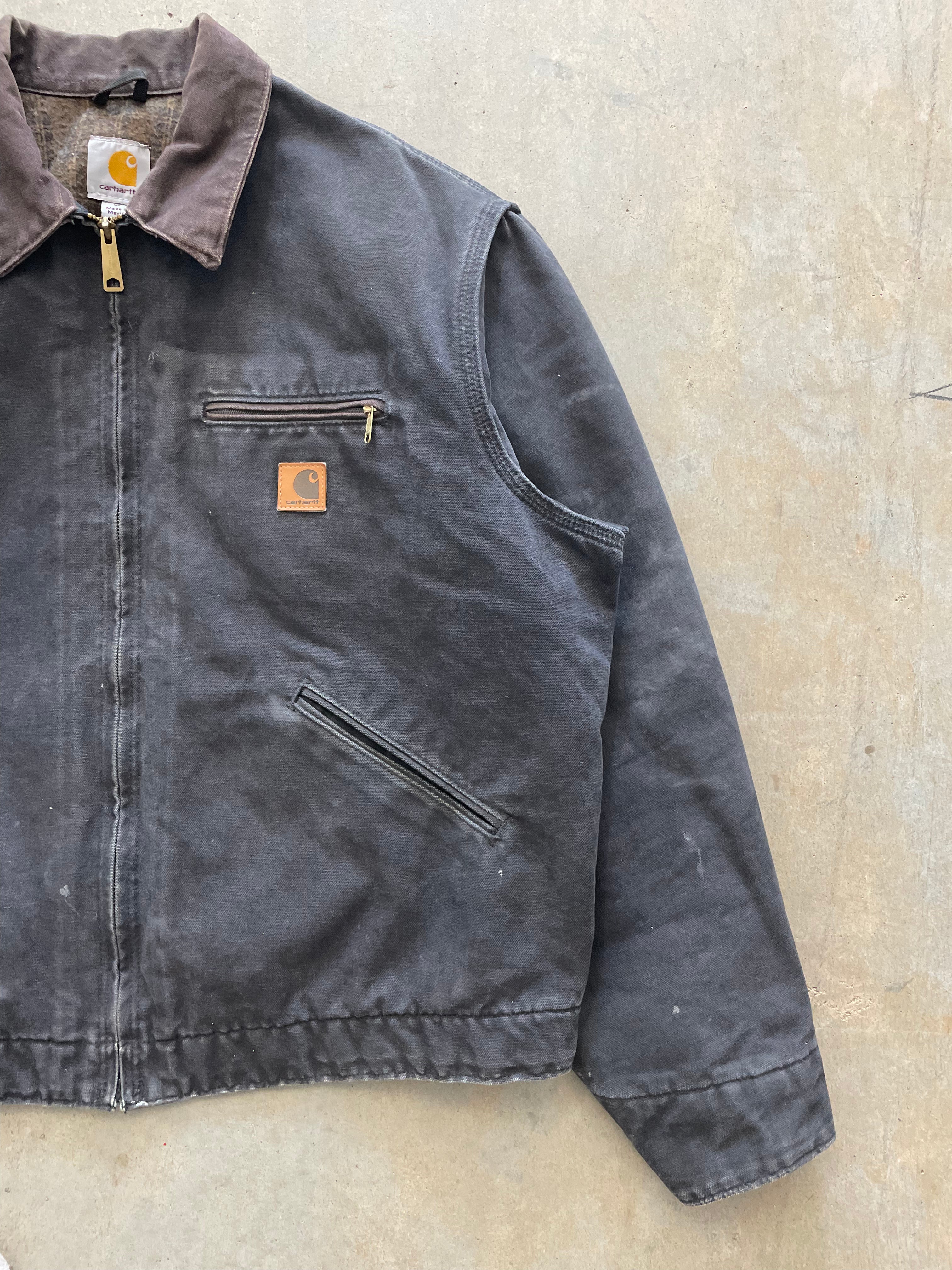 VINTAGE BLACK CARHARTT DETROIT JACKET-XL
