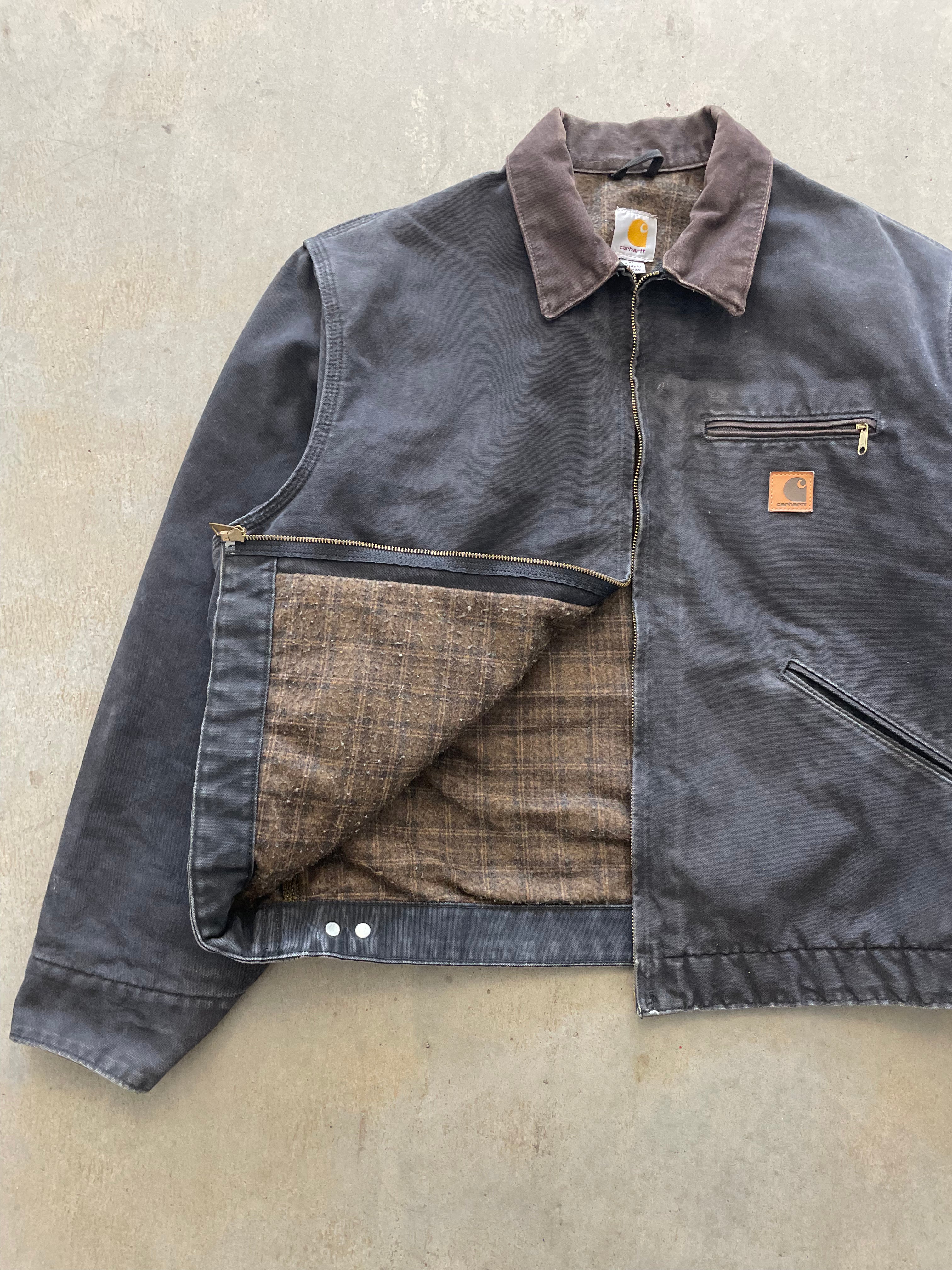 VINTAGE BLACK CARHARTT DETROIT JACKET-XL