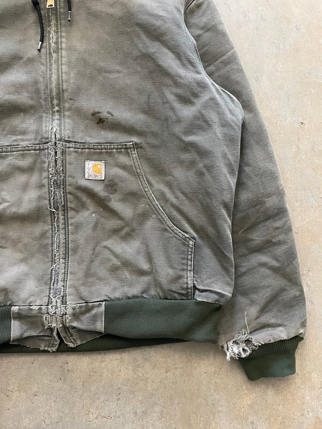 VINTAGE GREEN CARHARTT JACKET-L